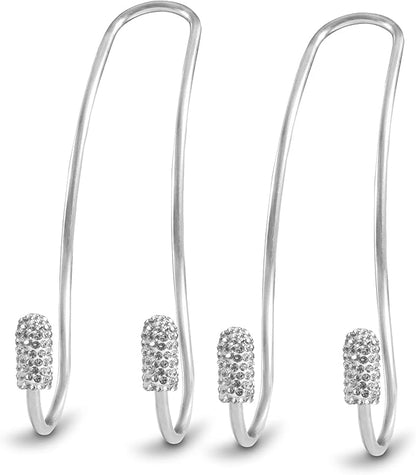 Guoord 2024 Upgraded Car Headrest Hook Decorations - 2pcs Bling Purse Hook Hangers, Stainless Steel Car Hangers and Durable Backseat Holder, Universal SUV Truck Vehicle (White)