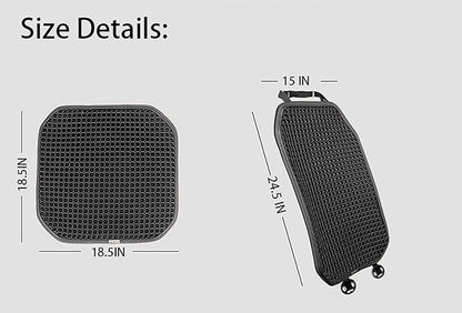 New Summer Vented Cooling Air Mesh Seat Cushion Pad for Car,Universal Ventilated Breathable Seat Cover Fits Car SUV Truck Van Pickup of Driving Seat for Men Women (Black-BackCushion-1PCS)