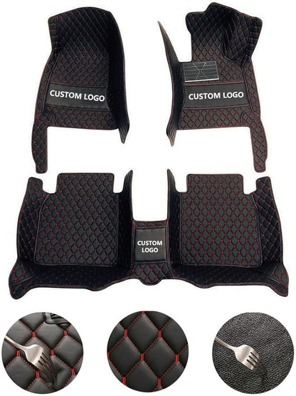 Customize Car Floor Mats for 99% Sedan SUV Sports Car All Weather Leather Full Coverage Waterproof Non-Slip Vehicle Lining Pads (Blue)