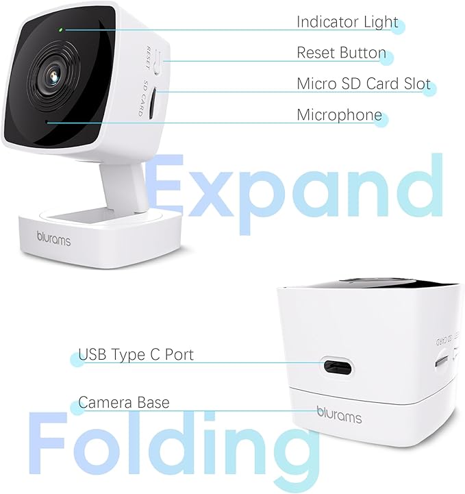 blurams Cameras for Home Security 5GHz, 2K Indoor Camera, Pet Camera