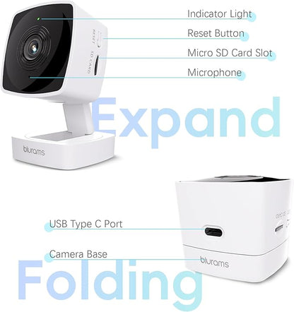 blurams Cameras for Home Security 5GHz, 2K Indoor Camera, Pet Camera