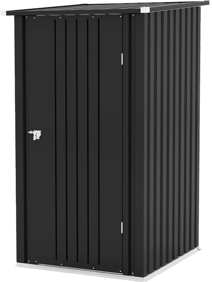Patiowell 3 x 3 FT Outdoor Storage Shed,Small Garden Tool Storage Shed with Sloping Roof and Single Lockable Door, Outdoor Shed for Backyard Garden Patio Lawn, Black