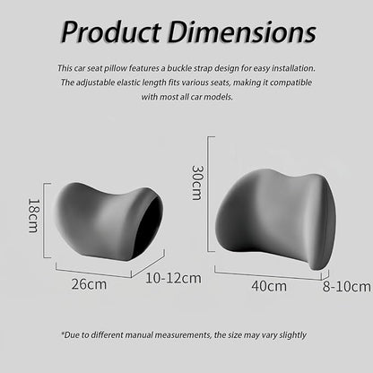 Car Lumbar Support Pillow and Car Neck Pillow Kit for Alfa Romeo 145 146 147 155 156 159 164 166 33 75 90 4C 8C, Car Seat Neck Back Rest Pillows, Ergonomic Car Seat Headrest & Lumbar Cushion