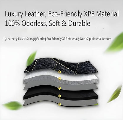 Customize Car Floor Mats for 99% Sedan SUV Sports Car All Weather Leather Full Coverage Waterproof Non-Slip Vehicle Lining Pads (Black Stripe)