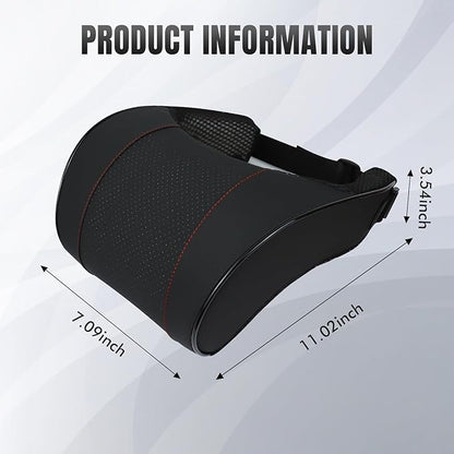 Car Neck Pillow with Memory Foam, Soft Comfortable Headrest Pillow for Driving, Ergonomic Design, Auto Seat Neck Support Pillows Head Rest Cushion with Breathable Leather Cover (Black)