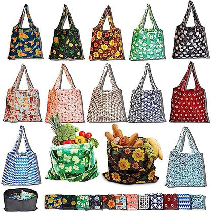 RUIPBOTE12 Pack Reusable Grocery Bag, Foldable Shopping Bag, Large Capacity Gift Tote Bag, Storage Bag for Groceries