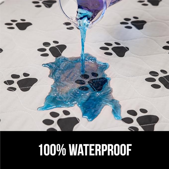 GORILLA GRIP Washable Puppy Pads, 46x28, Slip Resistant Dog Crate Mat, Waterproof Cloth Pee Pad for Training Puppies in Playpen, Reusable Pet Incontinence Blanket, Protects Sofa, Furniture, Floors