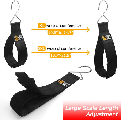 Hanging Extension Cord Holder - Storage Wrap Straps with Metal Hooks 10Pack 15" 22" Heavy Duty Garage Organizer Tool Hangers - Garden Hose Power Electrical Cable Rope RV Shed Camping Organization