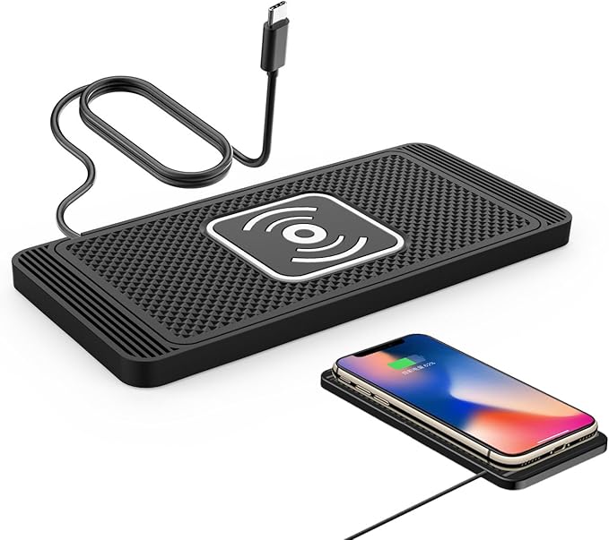 Car Wireless Charger Pad for Mercedes Benz CLA CLS CLE, Fast 15W Slim Qi Wireless Charging Pad with USB/Type-C Cable Non-Slip Charging Mat for Car,15W-Type-c
