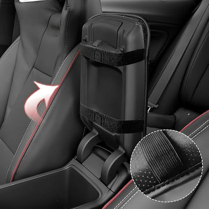 Car Center Console Cover, Waterproof Leather Bow Ribbon Vehicle Arm Rest Pad, Comfortable Automotive Interior Seat Box Armrest Protection Cushion Accessories, Universal Fit (Purple)