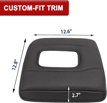 KBH Center Console Armrest Cover for 2014-2018 Chevy Silverado & GMC Sierra, 40/20/40 Jump Seat, Middle Console Lid Protector with Middle Cut, Anti-Scratch, Black