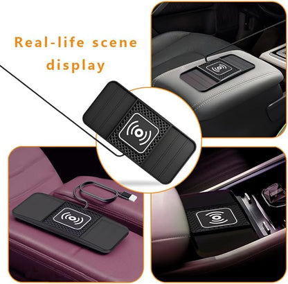 Wireless Charging Pad for Car for Ford F-150 Lightning 2022-2025, DIY Trim-to-Fit Slim Non Slip Fast Charger Car Wireless Charging Pad 30CM Cable,B 30cm USB Plug Cable