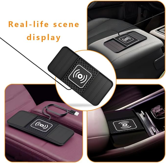 Wireless Charging Pad for Car for Lincoln Aviator 2003-2005 2020-2026, DIY Trim-to-Fit Slim Non Slip Fast Charger Car Wireless Charging Pad 30CM Cable,B 30cm USB Plug Cable