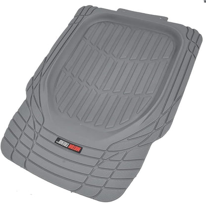 Motor Trend Front Floor Mats FlexTough Tortoise - Heavy Duty Rubber Floor Mats for Car SUV Van & Truck - All Weather Protection - Deep Dish Mats