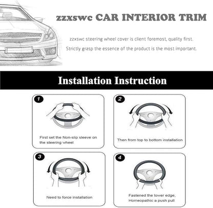15inches Universal Leather Car Steering Wheel Cover Car Accessories Colorful Fuzzy Steering Wheel Cover Gear Shift Cover Handbrake Cover (Purple)