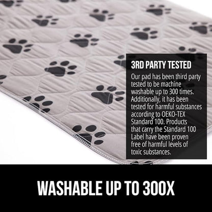 GORILLA GRIP Washable Puppy Pads, Slip Resistant Dog Crate Mat, Waterproof Cloth Pee Pad for Training Puppies in Playpen, Reusable Pet Incontinence Blanket, Protects Sofa, Furniture, 14x10 Pack of 2