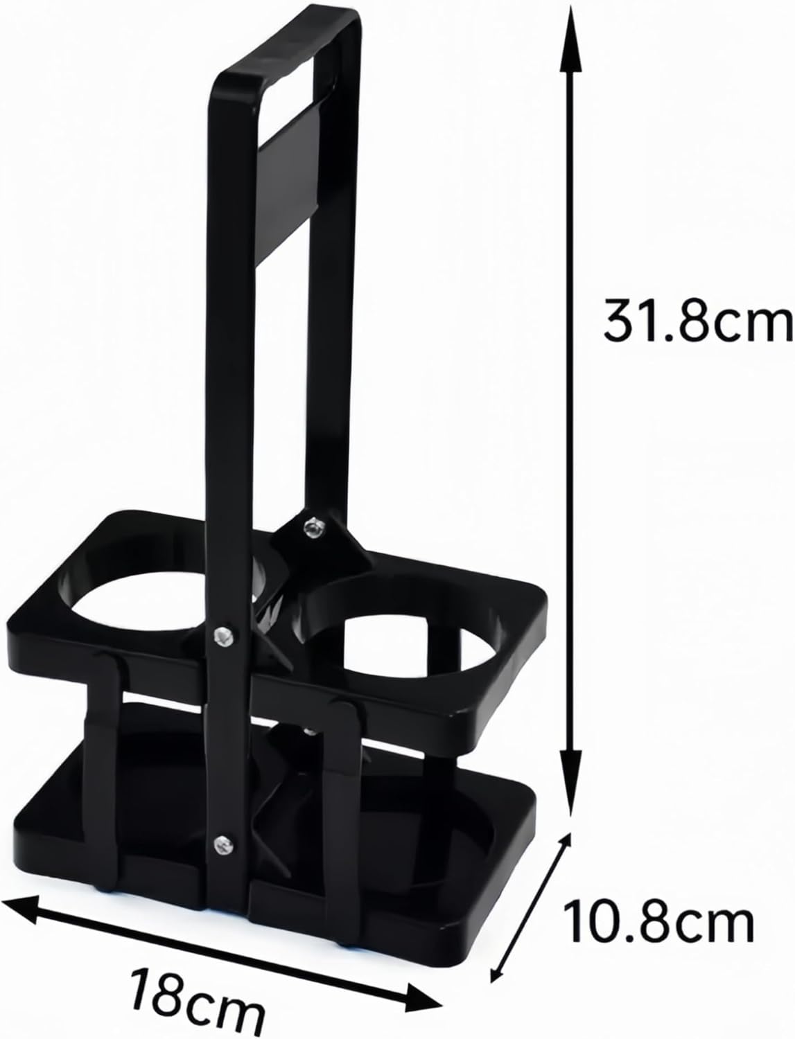 Foldable Beer Carrier 2/4/6 Pack, Heavy-Duty Plastic Drink Caddy, Portable Beverage Tote with Handle,cup carriers (black, 2 cups)