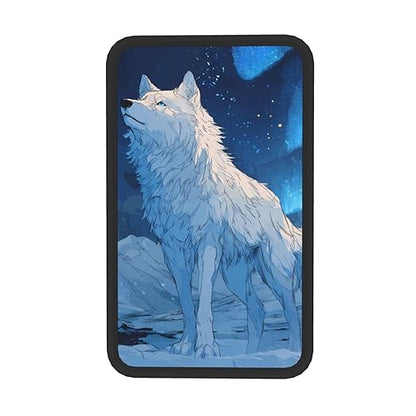 White Wolf Stands On The Snow Car Auto Armrest Cushion Cover Accessories Center Console Seat Box Pad Protector Universal Decoration for Most Vehicle SUV Truck
