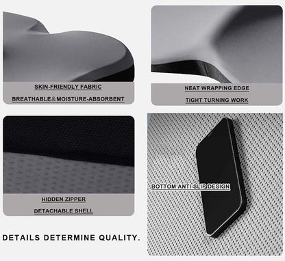 Adult Car Booster Seat Cushion, Memory Foam Car Seat Cushions for Driving, Non-Slip Automotive Seat Cushions for Sciatica & Lower Back Pain Relief