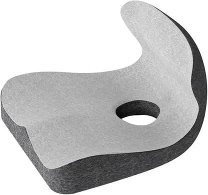 Car Seat Cushion & Lumbar Support Memory Foam Chair Pad, Back Support Pillow Chair Cushion for Office Reduce Tailbone Pressure & Improve Comfort(Light Gray)