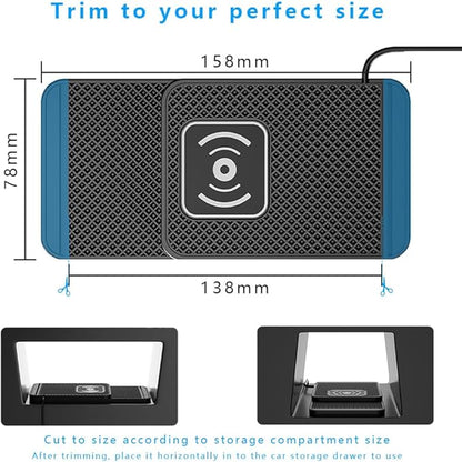 Wireless Charging Pad for Car for Mazda CX-5 2013-2025, Non-Slip Type C/USB 20W Fast Phone Charging Pad DIY Trim-to-Fit No Interior Damage,B&Type-C