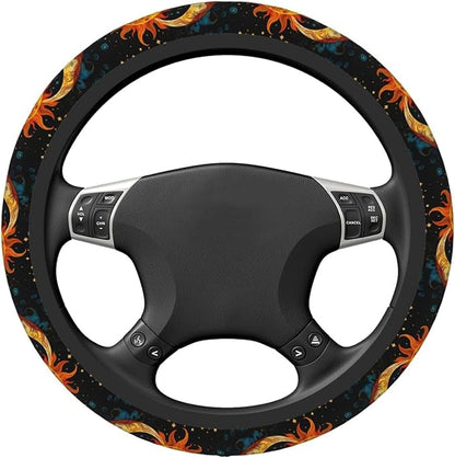 Boho Sun Moon Stars Steering Wheel Cover Women, Comfortable Elastic Steering Car Wheel Cover Fit 15 inches Universal Accessories Suvs Trucks Decor