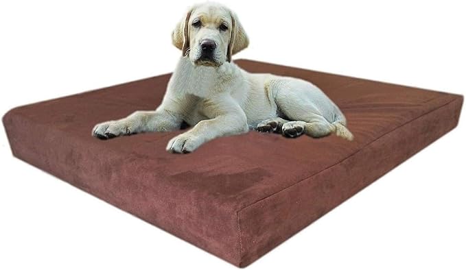 Dogbed4less Orthopedic Dog Bed with Memory Foam for Pet, Waterproof Liner with Durable Nylon Blue External Cover and Bonus Antislip Duvet (Ballistic in Navy, Extra Large 40" Length X 35" Width)