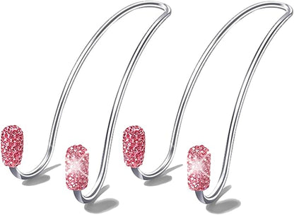 Guoord Pink Car Accessories for Women, 2 Pcs Hot Pink Car Decor Hooks for Purses and Bags, Durable Backseat Holder, Heart-Shaped Purse Hook Hangers, Storage Universal for SUV Truck & Van