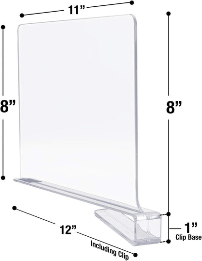 Sorbus 4 Acrylic Shelf Dividers for Shelves, Great Organizer for Clothes, Linens, Purse Separators, Versatile for Closets, Kitchen Cabinets, Bedroom (4-Pack)