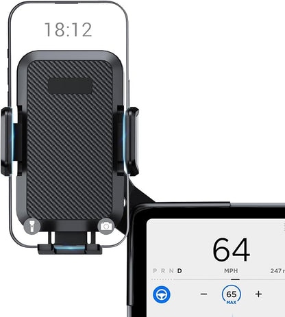 BASENOR 2025 2026 Tesla Model Y 3 Phone Mount Holder Strong Adhesion 360° Adjustable Cell Phone Holder Stand Tesla Model Y Juniper Tesla Model 3 Highland Interior Accessories Fit for iPhone & Android