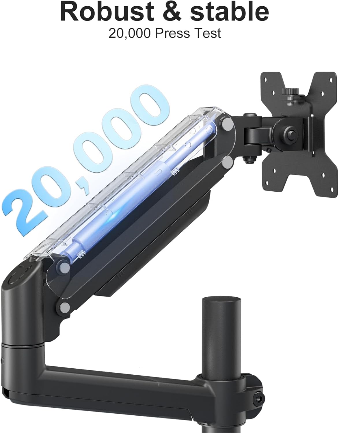 WALI Dual Monitor Mount, 13-32 Inch Adjustable Spring Dual Monitor Arm for Desk Holds Max 19.8 lbs Screens, Swivel Vesa Bracket with C Clamp, Grommet Mounting, Monitor Arms for 2 Monitors (GSDM002)