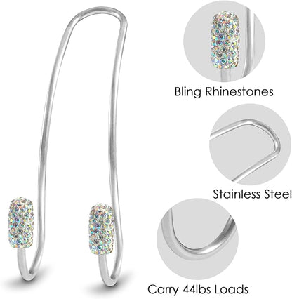 2024 Upgraded Bling Auto Hooks ,Car Hangers Organizer Seat Headrest Hooks，Bag Organizers Rack and Hanger, Heavy-duty Car Seat Hooks, Backseat Storage Hooks, Universal for SUV Truck Vehicle 2 Pack