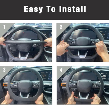 SEGADEN Leather Texture Soft Silicone Car Steering Wheel Cover Universal Anti-Slip Design Protective Case SWT1200 White