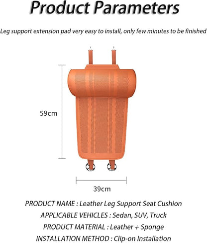 Car Seat Extender Cushion for Honda Pilot 2002-2020 2021 2022 2023 2024 2025 2026, Leather Leg Extender Cushion for Car Seats Office Chairs, Car Seat Extender Pad Leg Support,B Brown