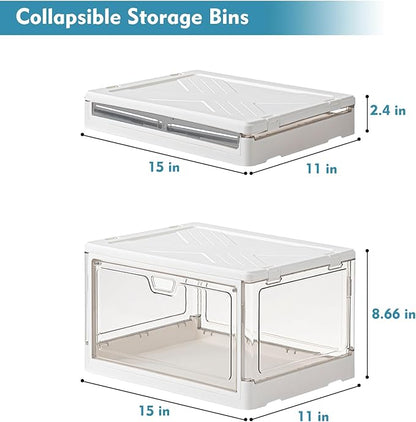 Clear Storage Bin with Lid 3 Pack 【Stackable & Sturdy】 Plastic Multifunctional