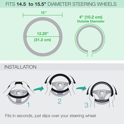BDK Universal Fit Universal Love Story Steering Wheel Cover - Rubber (Love Story Pink)