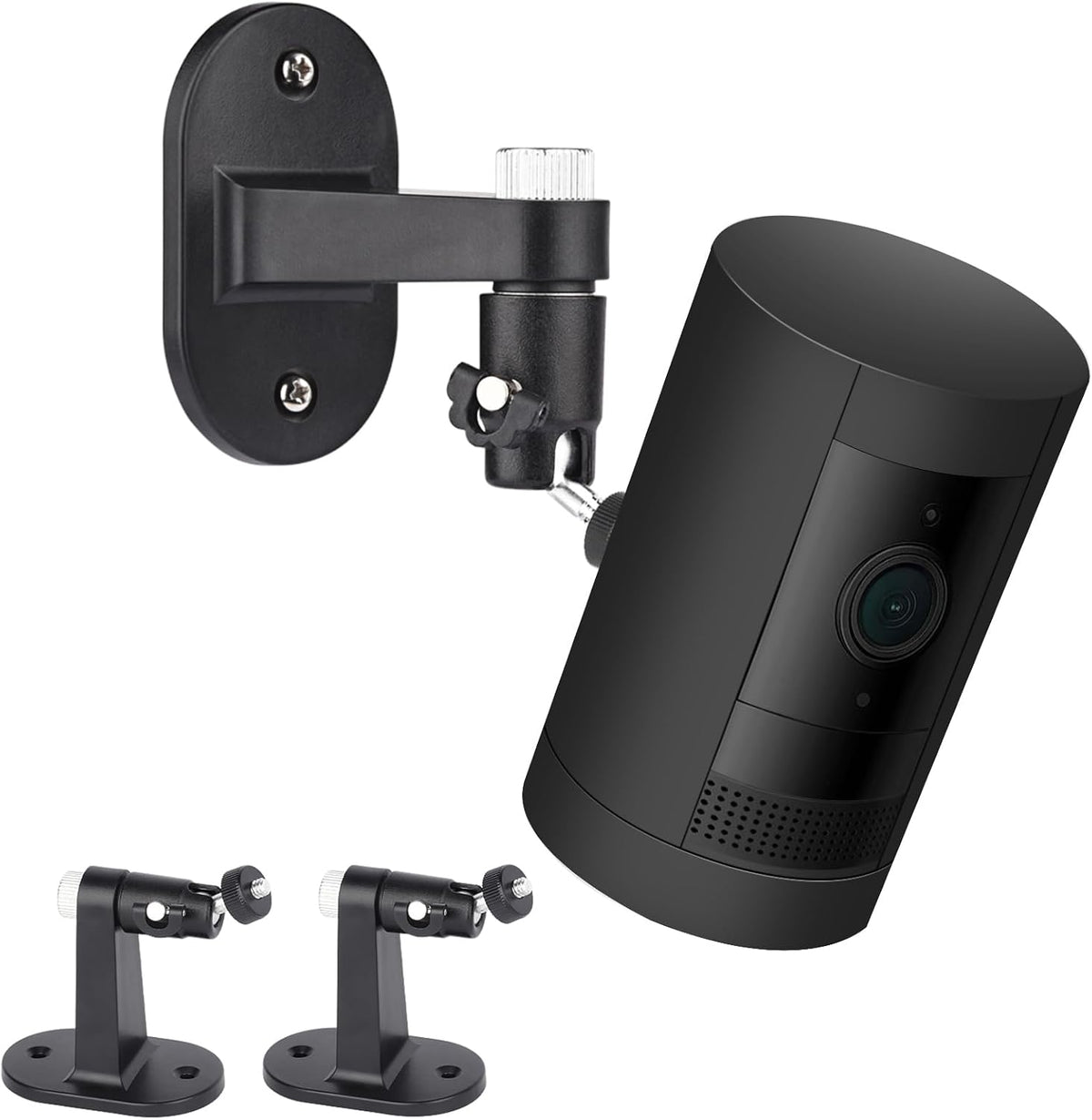 ALERTCAM 2Pack Adjustable Security Wall Mount Bracket for Stick Up Cam & Outdoor Cam Plus, Perfect View Angle for Your Surveillance Camera System - Black