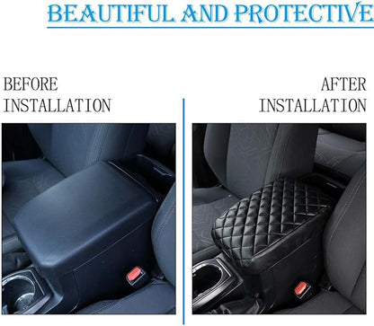 CHEAYAR Leather Car Auto Center Console Armrest Cushion for Toyota Tacoma Accessories 2016-2018 2019 2020 American Flag (Plaid-Leather)