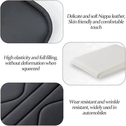 HZEL Car Center Console Cover, Scratch & Wear Resistant Soft Leather Vehicle Armrest Seat Box Cushion Pad with 2 Storage Bag, Waterproof Automotive Interior Protector, Universal Fit (Black)