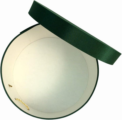 Sarah's Hat Boxes Classic Dark Green Hat Box – 21.5" x 11.5" (Dia. x Ht.) Handmade in USA – Odorless Non-Toxic Adhesive, Cording Handle – Premium Storage for Hats & Accessories