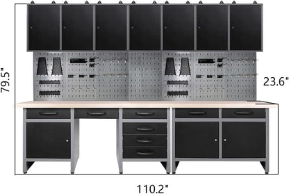 JZD Metal Storage Cabinet Organizer Set System, for Maintenance Rooms, Auto Repair Shops