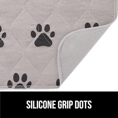 GORILLA GRIP Washable Puppy Pads, Slip Resistant Dog Crate Mat, Waterproof Cloth Pee Pad for Training Puppies in Playpen, Reusable Pet Incontinence Blanket, Protects Sofa, Furniture, Floors, 18x12