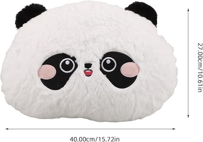 Cartoon Panda Plush Car Seat Cushion Lumbar Support Pillow for Driving Office Chair with Shoulder Relaxer and Headrest Cushion
