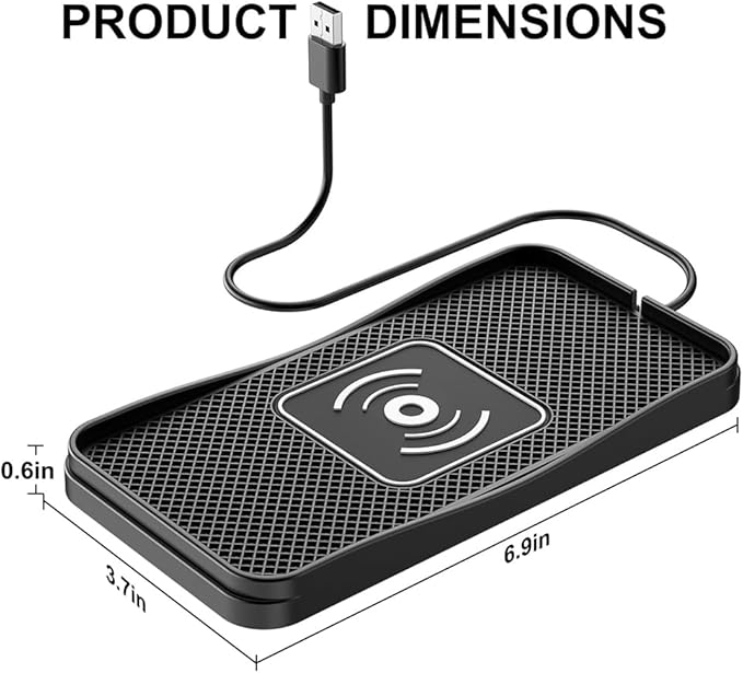 Wireless Car Charger Pad for Ford Mustang Mach-E 2021-2025, Type-C/USB 20W Car Wireless Charger Non-Slip Phone Charging Pad Car Accessories,B 30cm Cable USB Plug