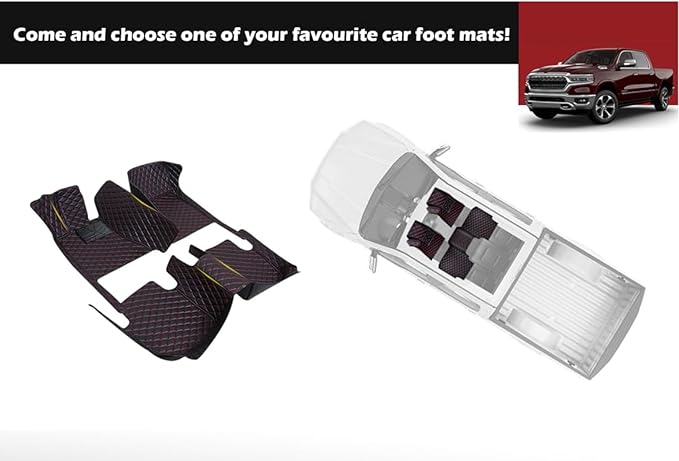 Yaruicar Custom Personalized Floor Mats for Cars Luxury Full Coverage All Car Floor Mats Anti-Slip Leather Car Mat Set Trucks & SUVs Trucks Automotive Floor Mats Liners (Yellows Black Beige)