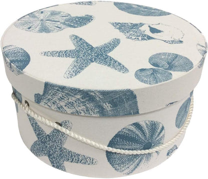 Sarah's Hat Boxes Classic Shells Hat Box – 16.75" x 8.5" (Dia. x Ht.) Handmade in USA – Odorless Non-Toxic Adhesive, Cording Handle – Premium Storage for Hats & Accessories