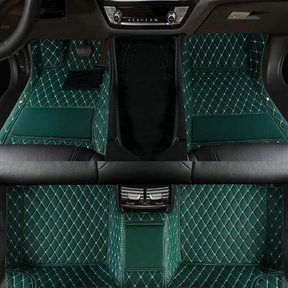 Yaruicar Custom Personalized Floor Mats for Cars Luxury Full Coverage All Car Floor Mats Anti-Slip Leather Car Mat Set Trucks & SUVs Trucks Automotive Floor Mats Liners (Green)