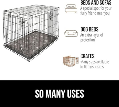 GORILLA GRIP Washable Puppy Pads, 18x12, Slip Resistant Dog Crate Mat, Waterproof Cloth Pee Pad for Training Puppies in Playpen, Reusable Pet Incontinence Blanket, Protects Sofa, Dog Faces