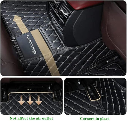 Custom Making Car Floor Mats Protection Pads for 99% Sedan/Coupe/Hatchback/SUV/Pickup Men Women Car Floor Mats Coverage Pads Anti-Slip Leather Floor Lining (Pink)