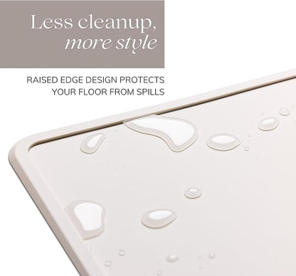 Remy+Roo Stone Silicone Dog Food Mat for Pet Bowl | 100% Waterproof | Non-Slip | Dishwasher Safe